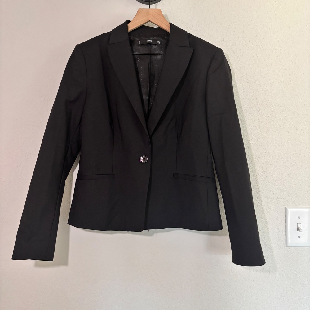MNG Basics Blazer Single Button Size 10 Tailored Black Professional Workwear